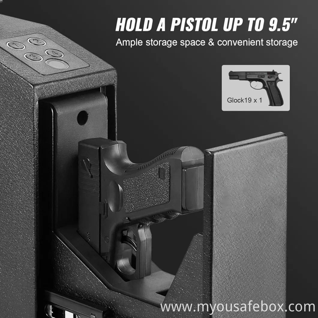 Safe Wall-Mounted Fingerprint Steel Car Portable Secure Gun Safes Locking Box for Pistols Keys Safes